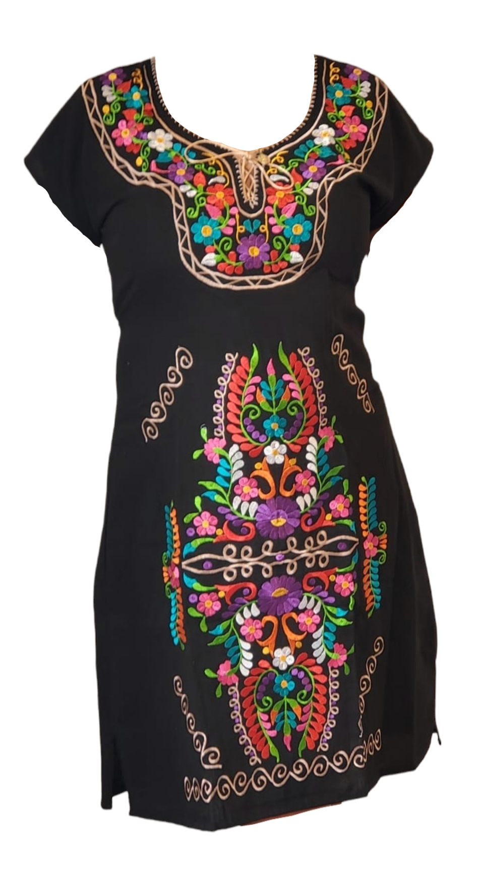 Puebla Mexican Embroidered Dress from Mexico womens vestidos bordados –  Puerta21shop