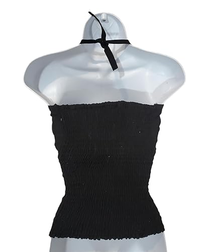 Mexican embroidered Tops Tank Top Under Shirt Blouse from Mexico womens bordados mexicanos huipil black colorful long traditional bordados flower pesent Spaghetti straps