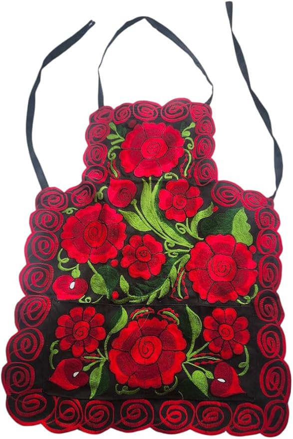 Mexican Embroidered Apron: Floral Fiesta Kitchen Decor, aprons, gifts for her, kitchen tools, mandiles mexicanos (Copy)