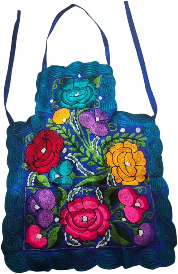 Mexican Embroidered Apron: Floral Fiesta Kitchen Decor, aprons, gifts for her, kitchen tools, mandiles mexicanos (Copy) (Copy)