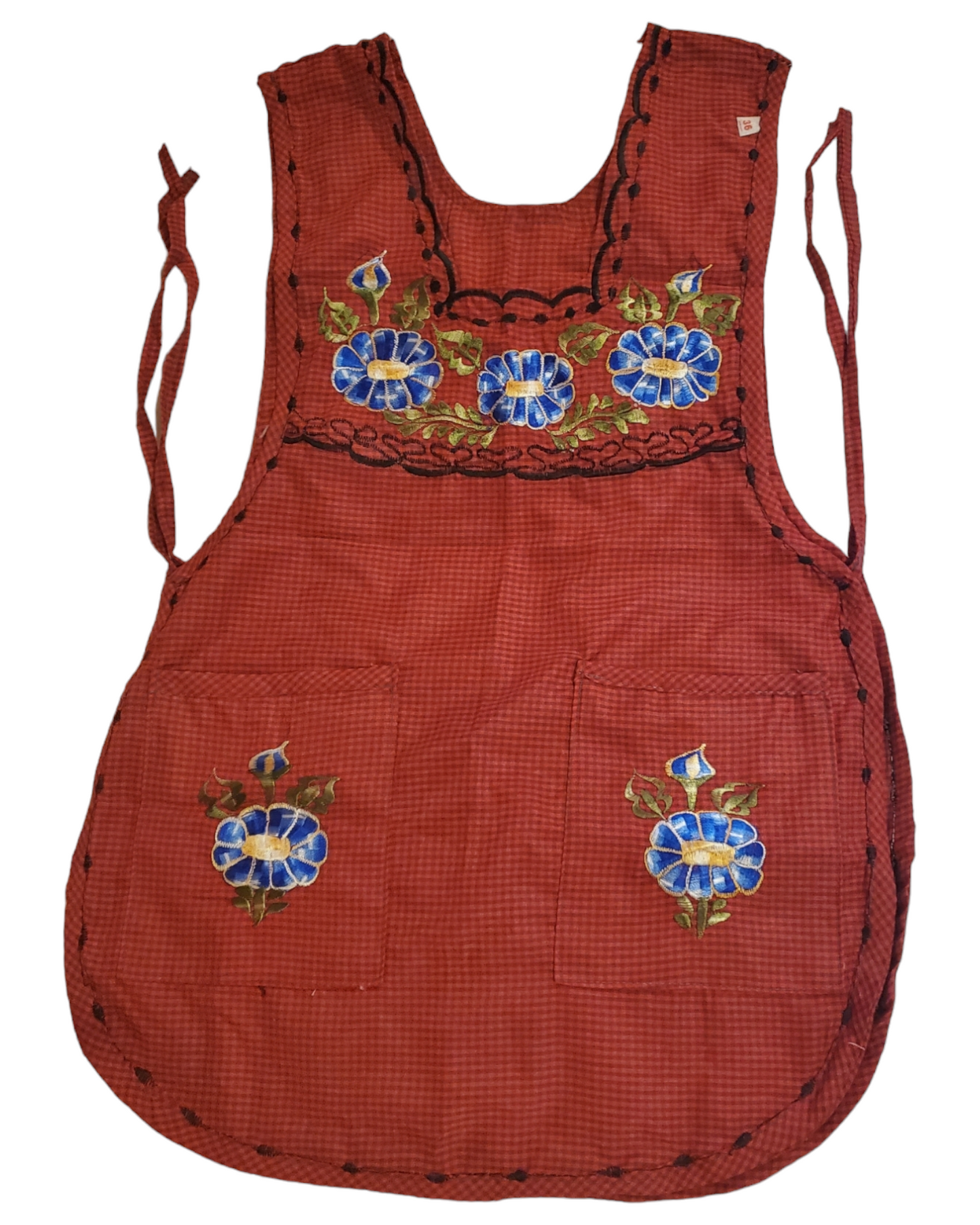Traditional Mexican Apron for Women with Pockets and Beautiful Flower Embroidery - Mandiles para Mujer Mexicanos Mandil escapulario mandil Artesanal cobbler apron smocks - 10 Mixed