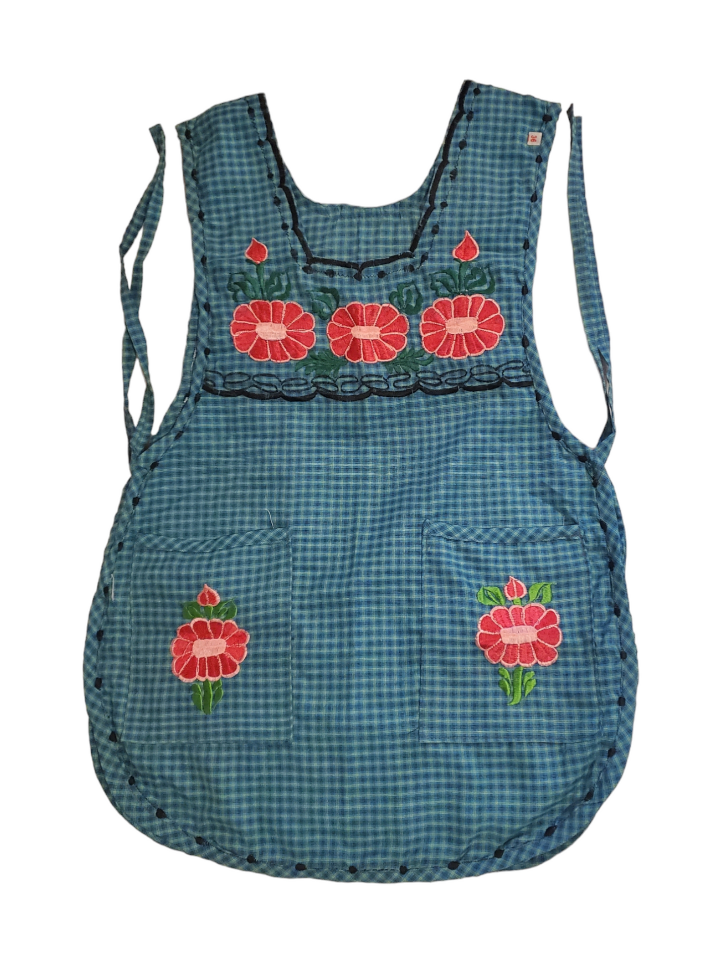 Traditional Mexican Apron for Women with Pockets and Beautiful Flower Embroidery - Mandiles para Mujer Mexicanos Mandil escapulario mandil Artesanal cobbler apron smocks - 10 Mixed