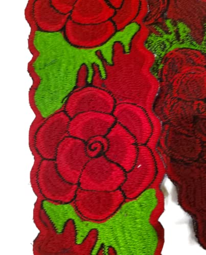 Mexican Floral Embroidered Belt from Mexico traditional tipicos floral sash belts artesanal with embroidery waist fiesta bordados embroidered for women Length 36