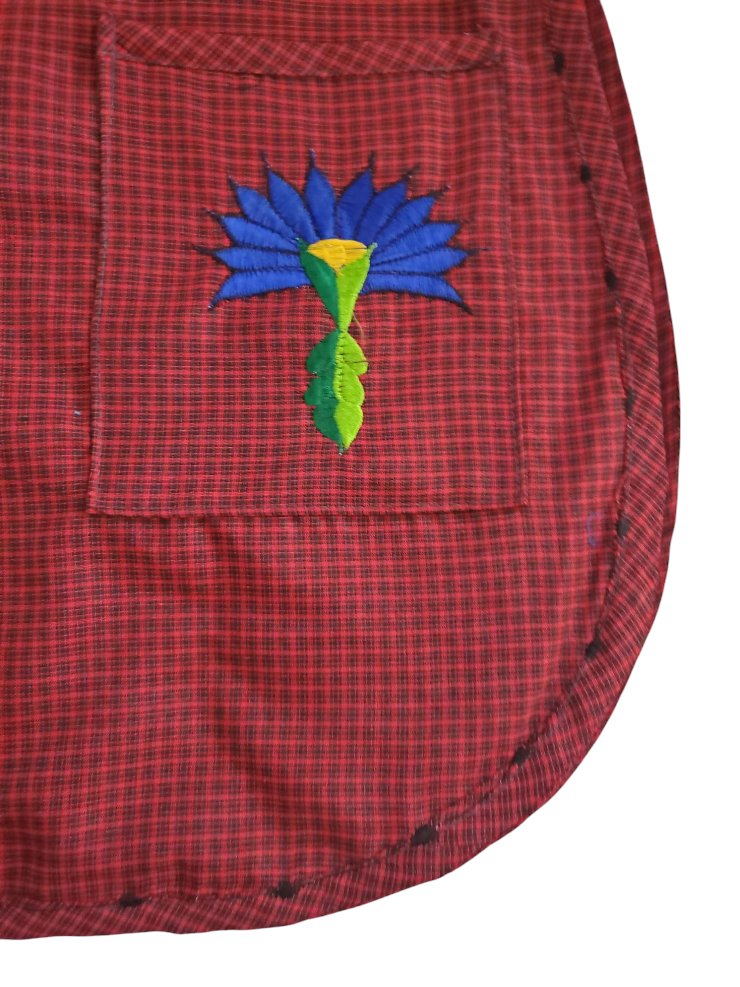 Traditional Mexican Apron for Women with Pockets and Beautiful Flower Embroidery - Mandiles para Mujer Mexicanos Mandil escapulario mandil Artesanal cobbler apron smocks - Red