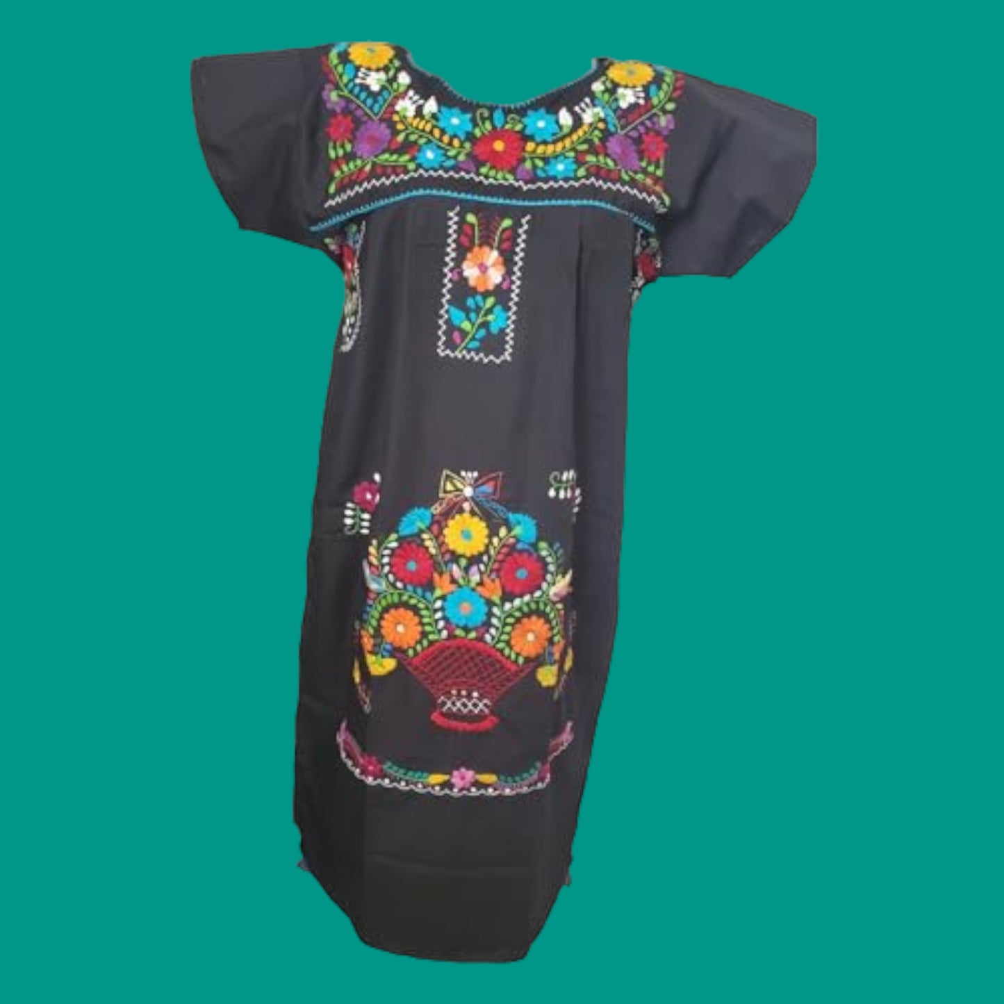 Mexican Embroidered Pueblo Dress Puebla Mexican Poblano Dress Handstit Puerta21shop Mexican Embroidered Pueblo Dress Puebla Mexican Poblano Dress Handstit Puerta21shop