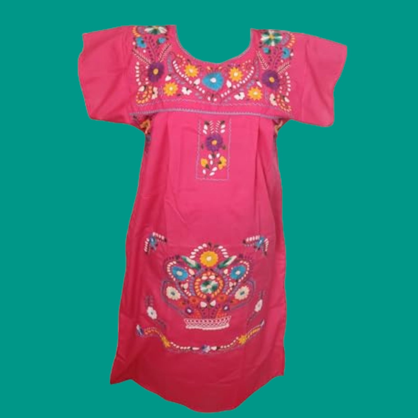 Mexican Embroidered Pueblo Dress Puebla Mexican Poblano Dress Handstit Puerta21shop Mexican Embroidered Pueblo Dress Puebla Mexican Poblano Dress Handstit Puerta21shop