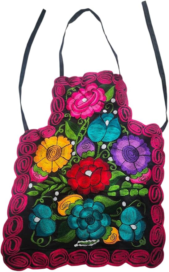 Mexican Embroidered Apron: Floral Fiesta Kitchen Decor, aprons, gifts for her, kitchen tools, mandiles mexicanos (Copy) (Copy) (Copy)