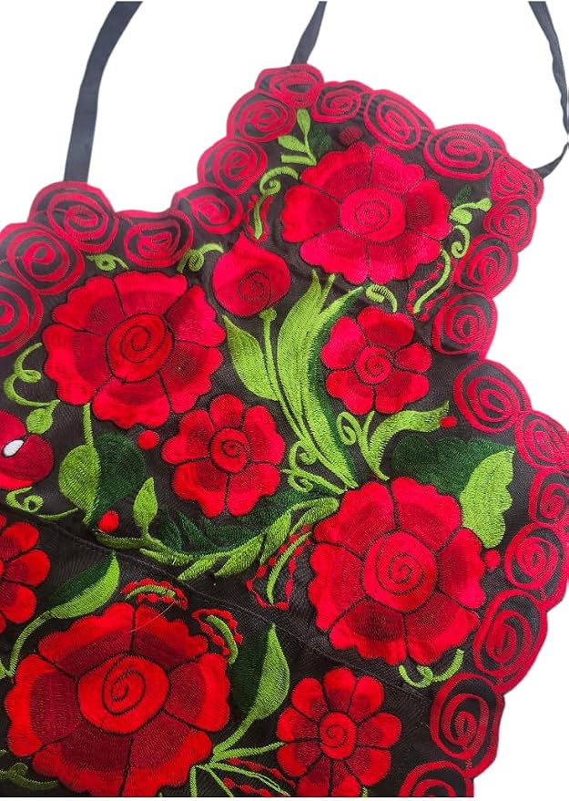 Mexican Embroidered Apron: Floral Fiesta Kitchen Decor, aprons, gifts for her, kitchen tools, mandiles mexicanos (Copy)
