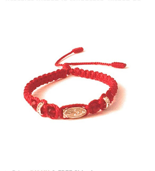 Virgin Mary Medal Adjustable Red String Bracelet Virgen la Milagrosa, virgen de guadalupe bracelet - Puerta21shop