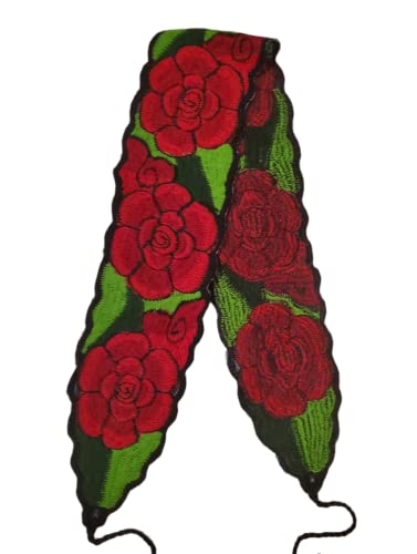 Mexican Floral Embroidered Belt from Mexico traditional tipicos floral sash belts artesanal with embroidery waist fiesta bordados embroidered for women Length 36