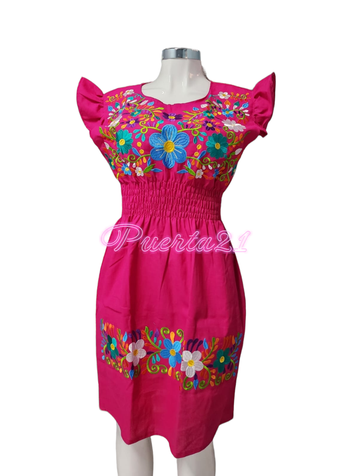 Mexican Embroidered Dress from Mexico womens vestidos bordados mexicanos huipil colorful dress vestidos mexicanos long traditional bordados flower Dress [Wholesale]