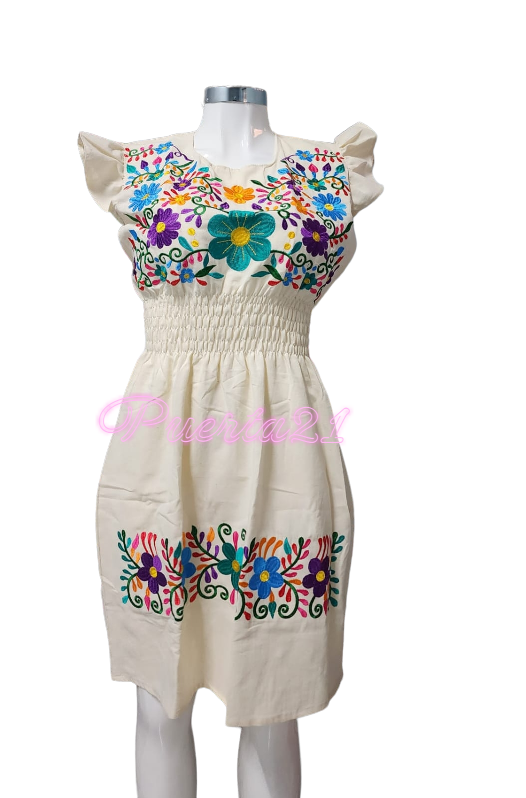 Mexican Embroidered Dress from Mexico womens vestidos bordados mexicanos huipil colorful dress vestidos mexicanos long traditional bordados flower Dress [Wholesale]