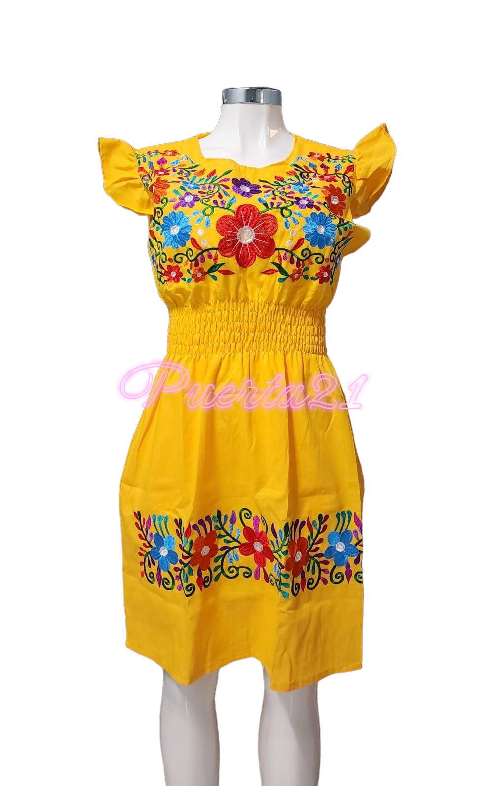 Mexican Embroidered Dress from Mexico womens vestidos bordados mexicanos huipil colorful dress vestidos mexicanos long traditional bordados flower Dress [Wholesale]
